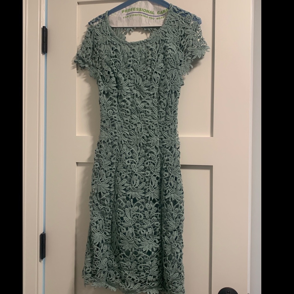 Lulus romance language green backless dress